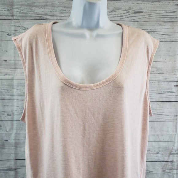 Athleta Womens Breezy Muscle Tank Top Sz XL Pink Scoop Neck - Picture 2 of 6